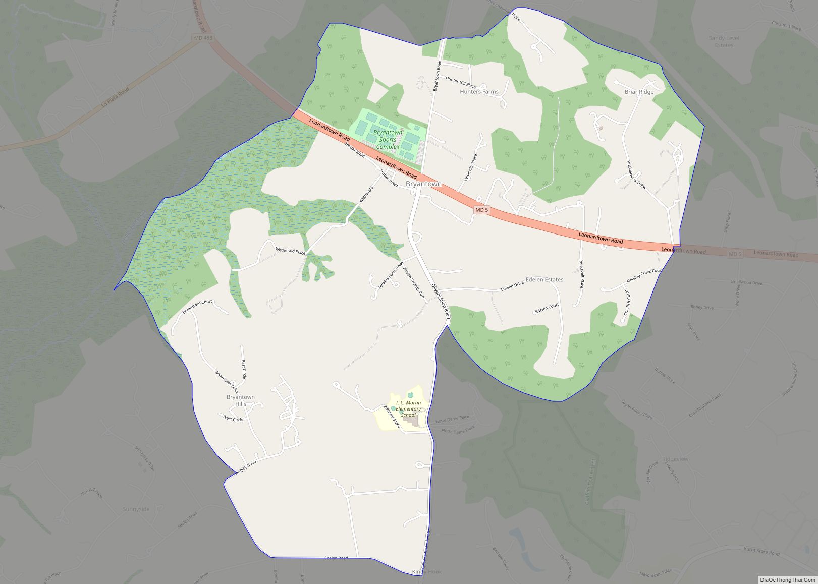Map of Bryantown CDP