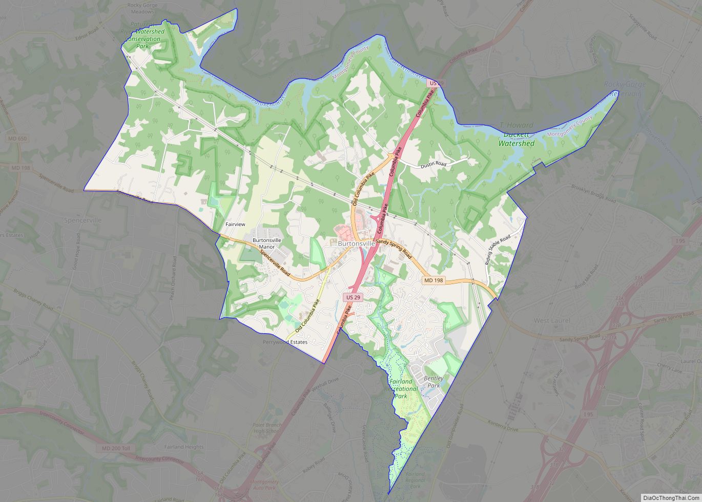 Map of Burtonsville CDP