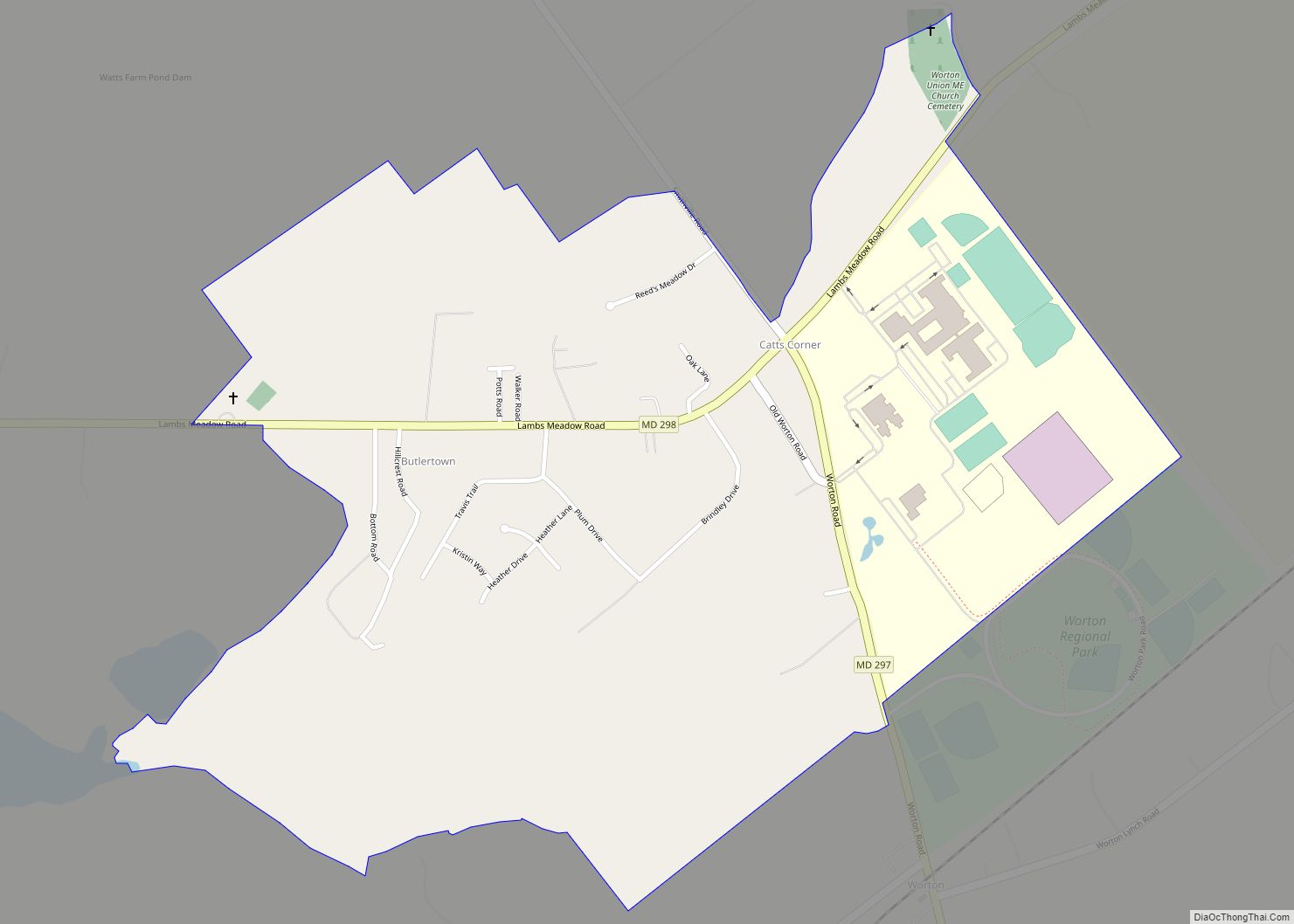 Map of Butlertown CDP