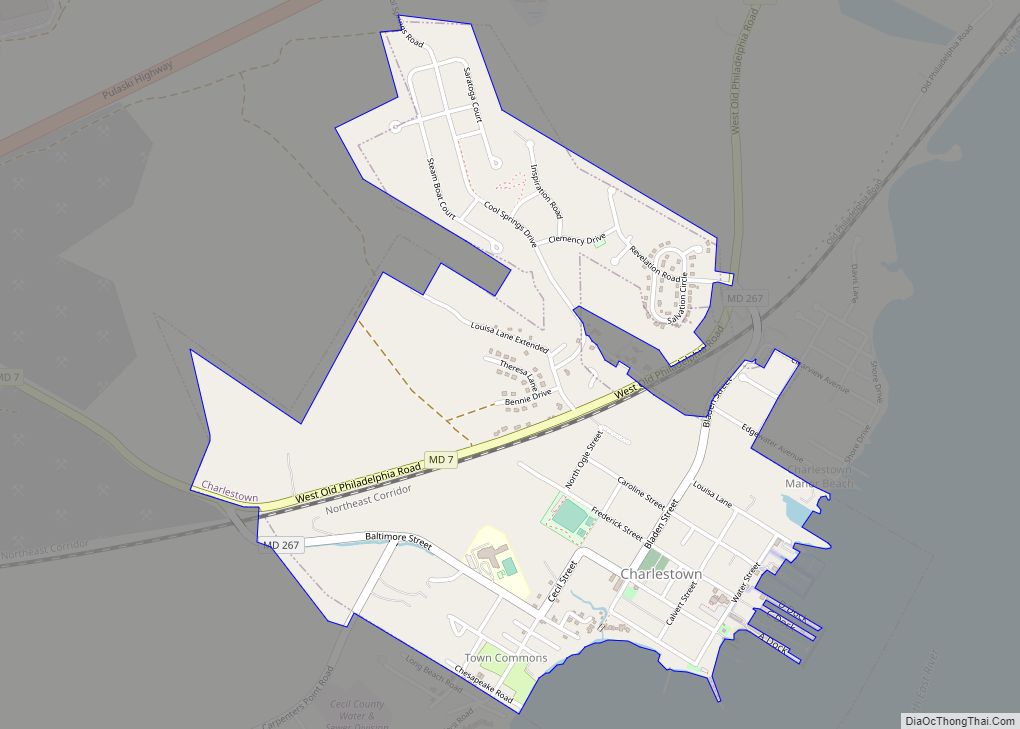 Map of Charlestown town, Maryland
