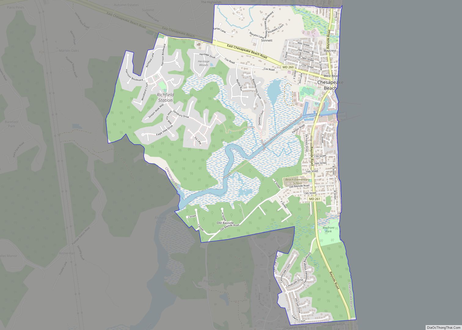 Map of Chesapeake Beach town