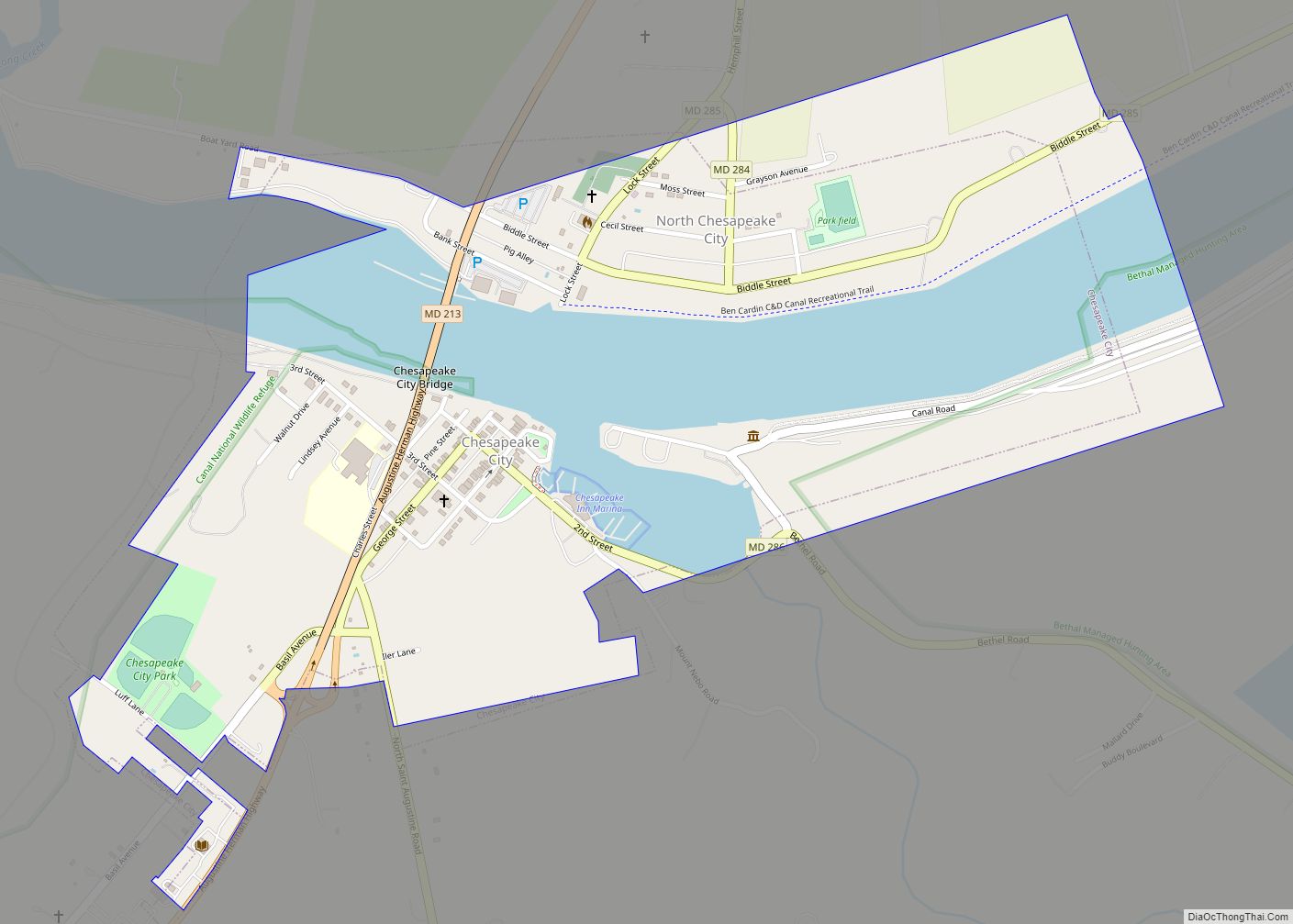 Map of Chesapeake City town