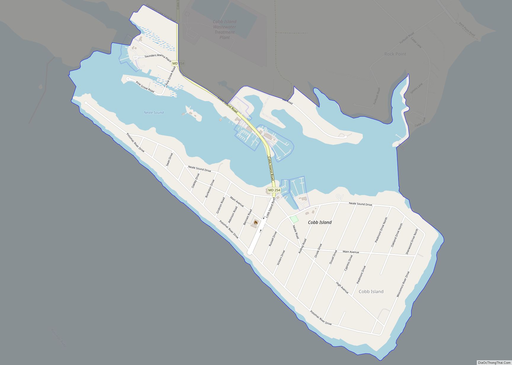 Map of Cobb Island CDP
