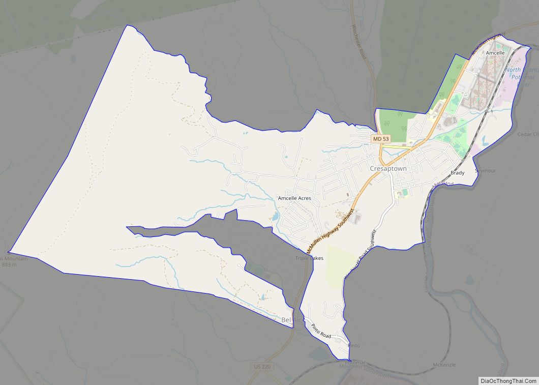Map of Cresaptown CDP