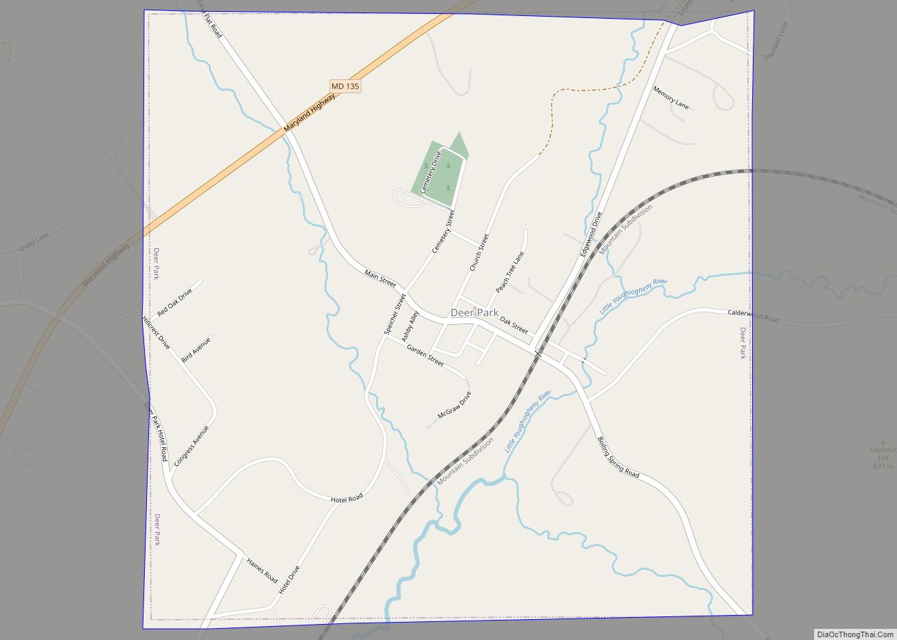 Map of Deer Park town, Maryland