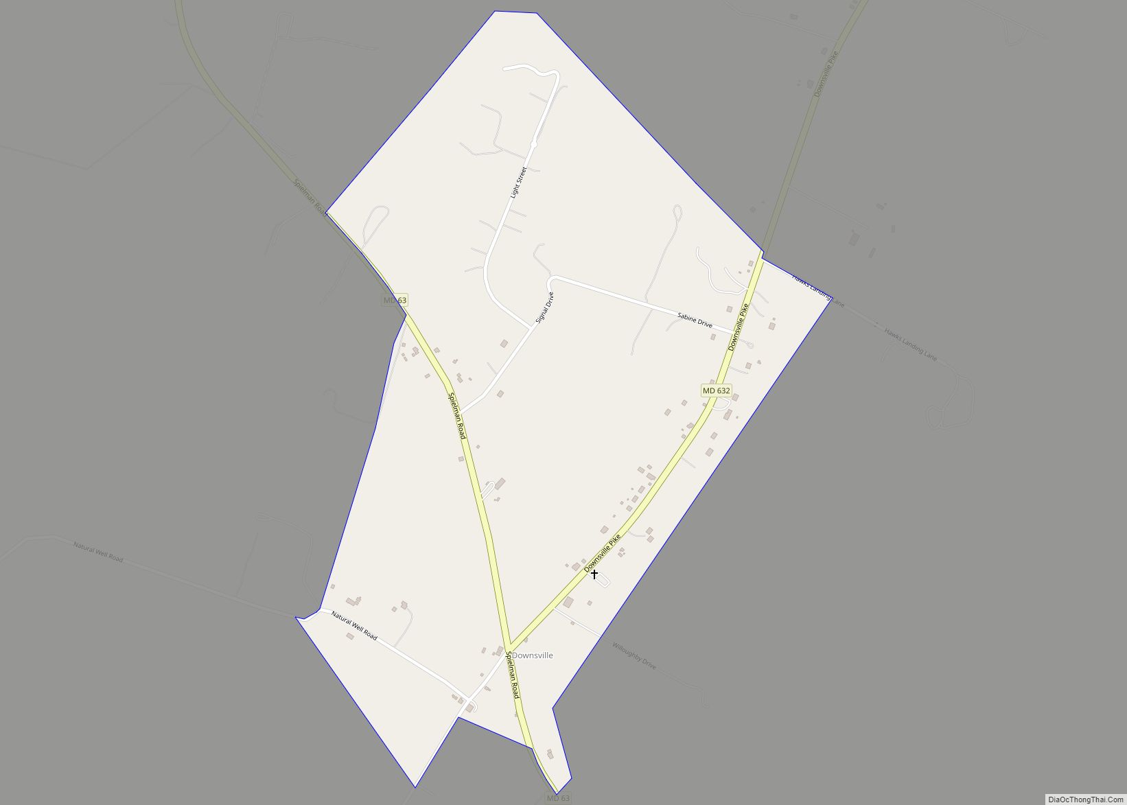 Map of Downsville CDP, Maryland