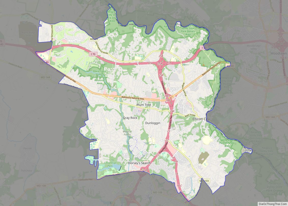 Map of Ellicott City CDP