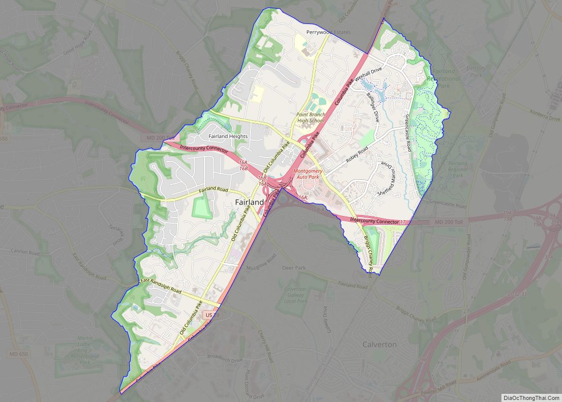 Map of Fairland CDP, Maryland