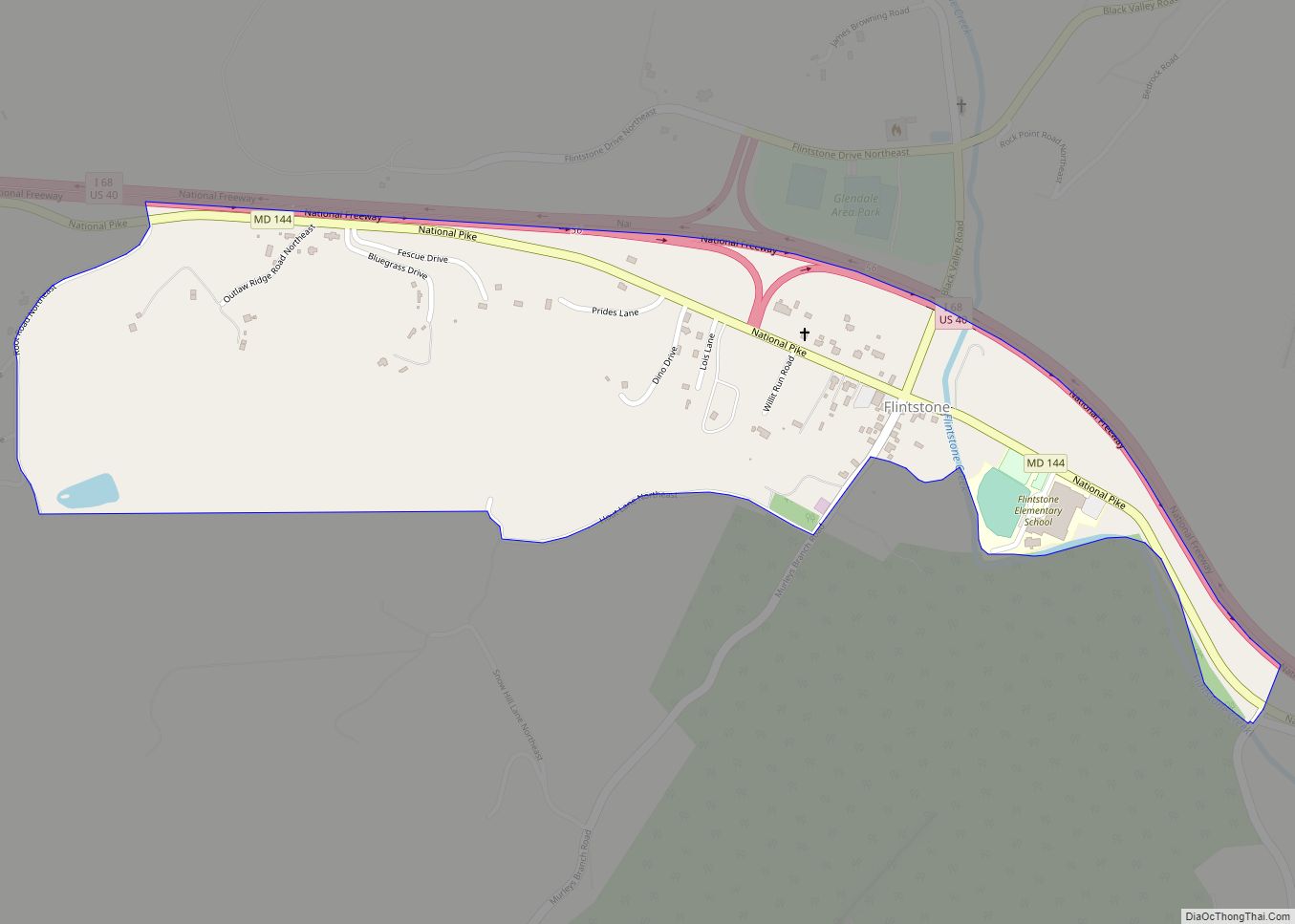 Map of Flintstone CDP