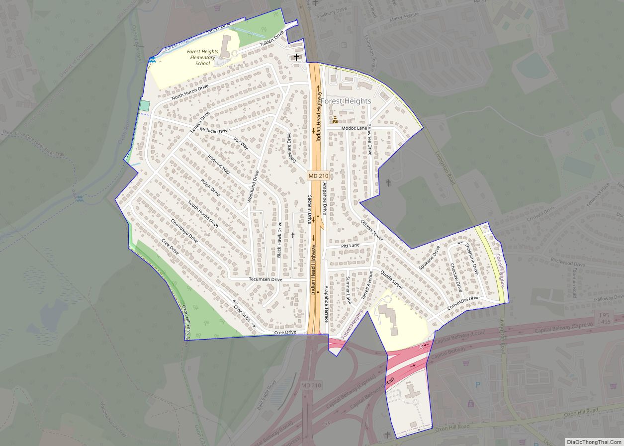 Map of Forest Heights town