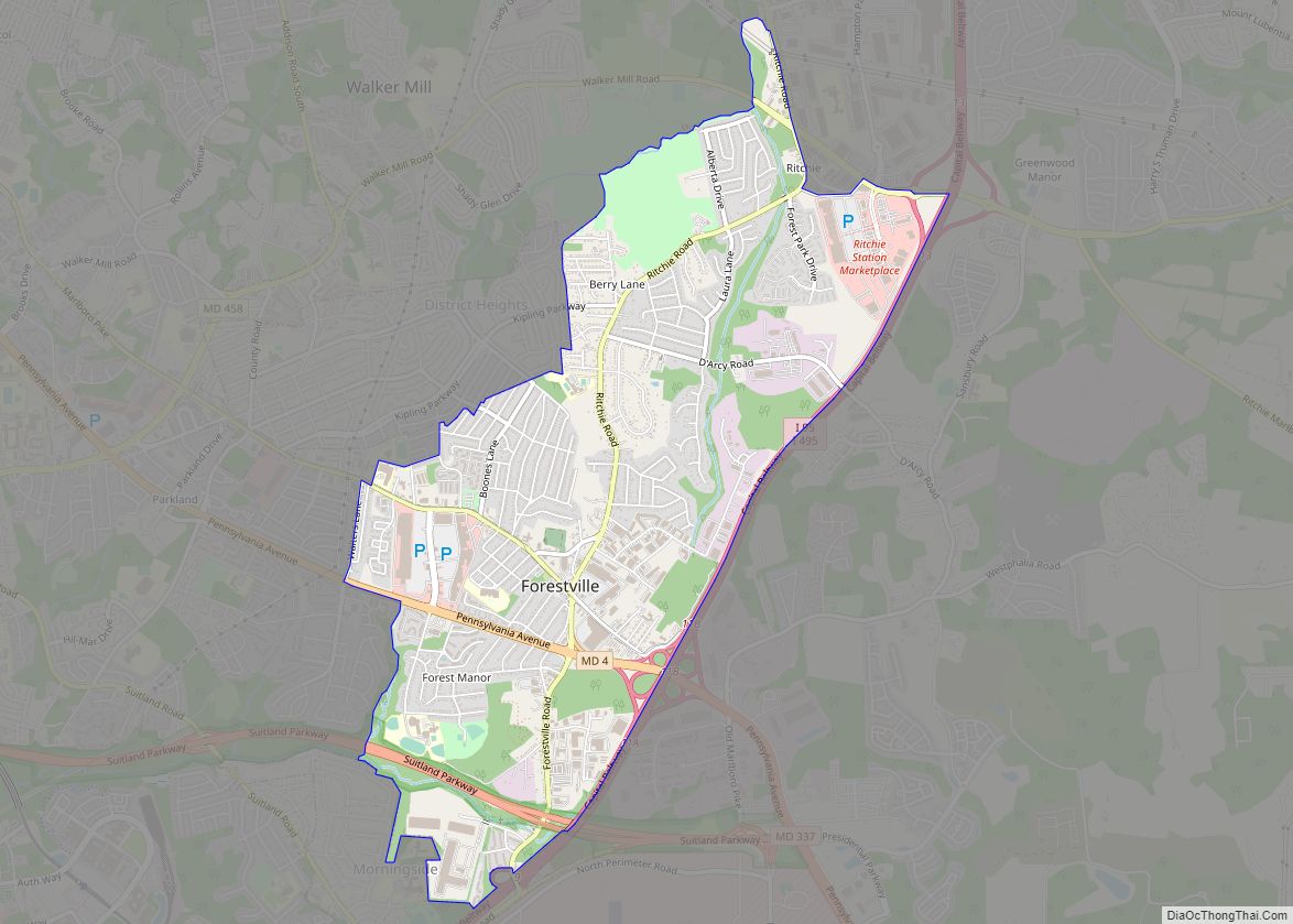 Map of Forestville CDP, Maryland