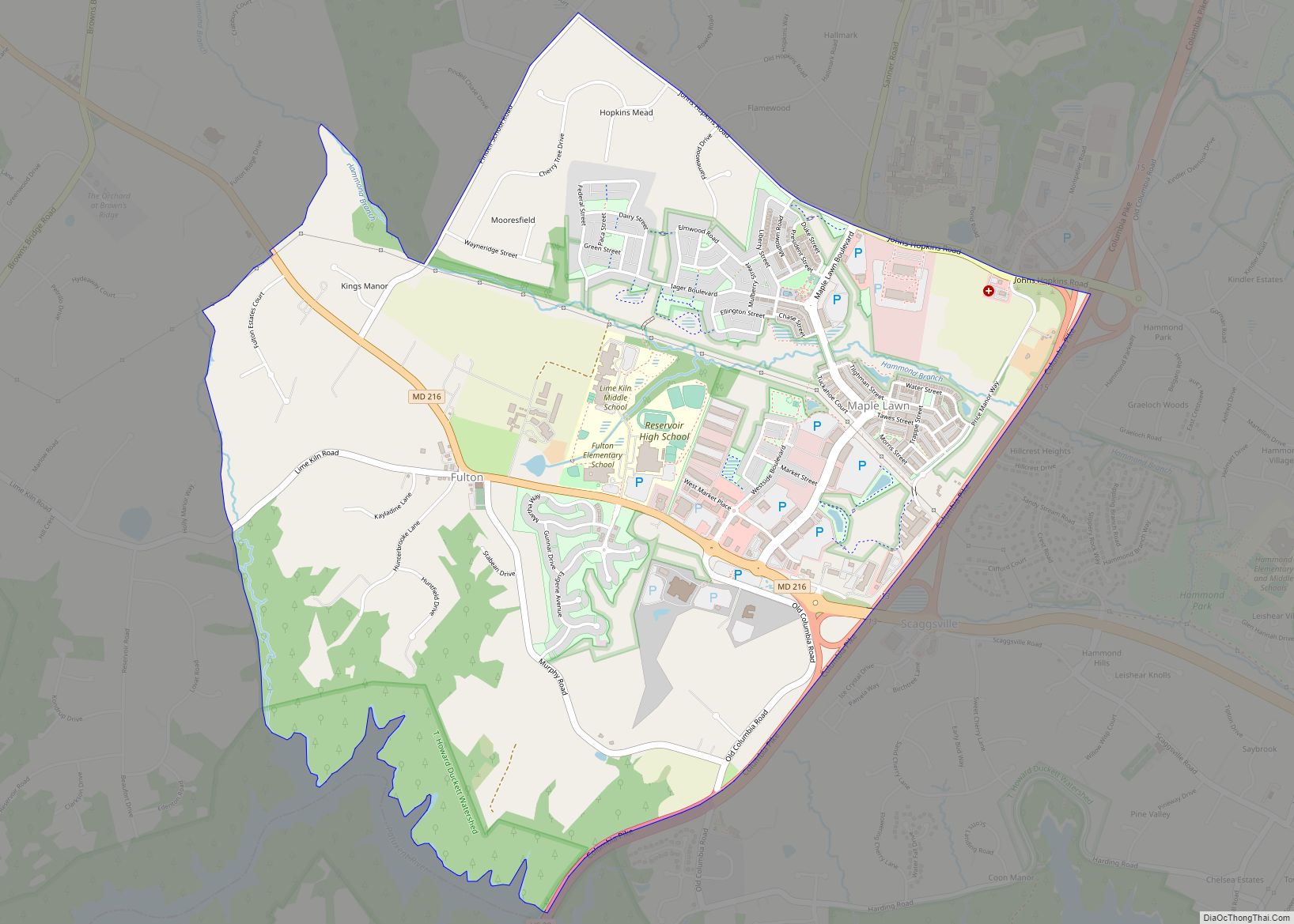 Map of Fulton CDP, Maryland