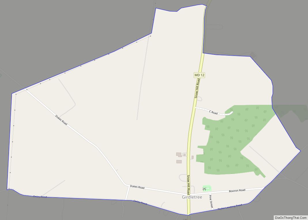 Map of Girdletree CDP