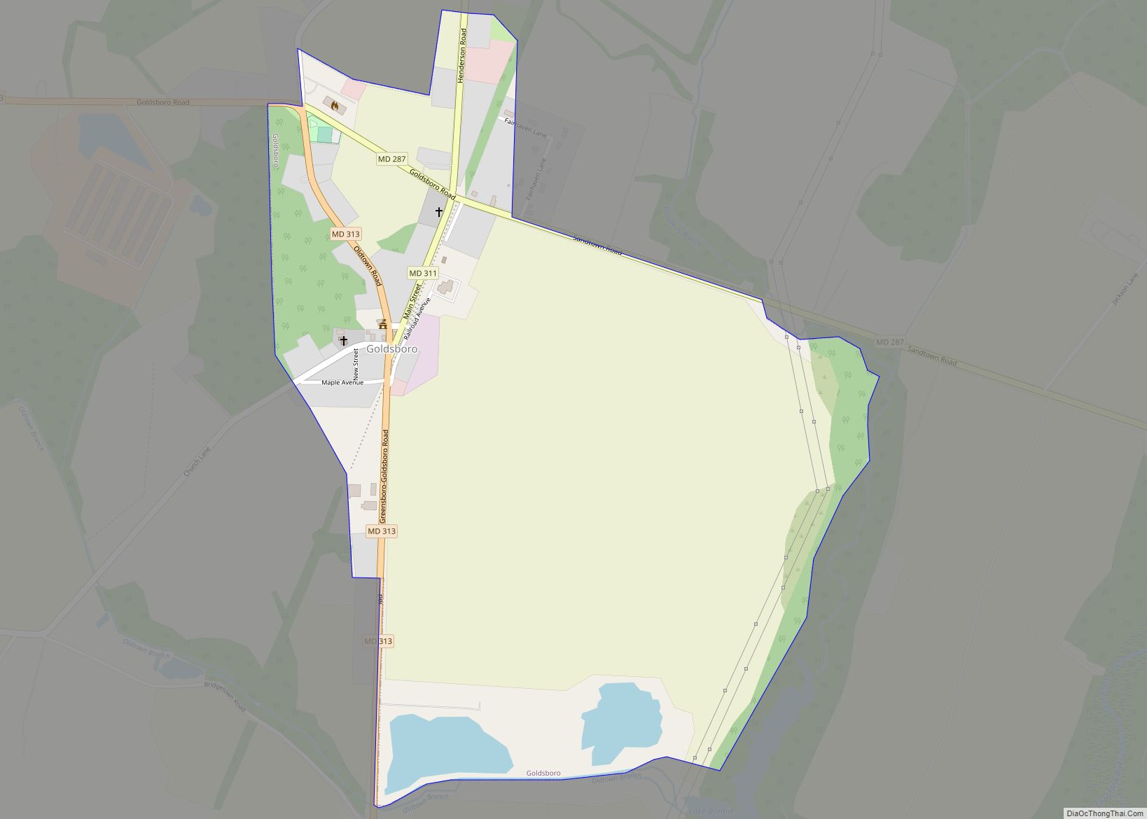 Map of Goldsboro town