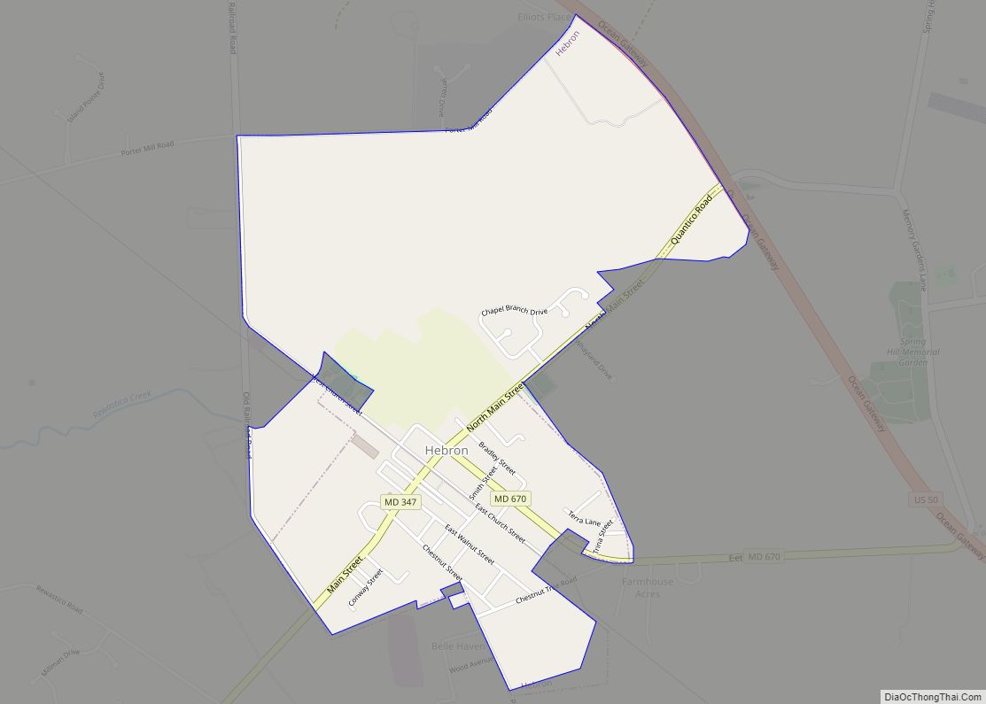 Map of Hebron town, Maryland