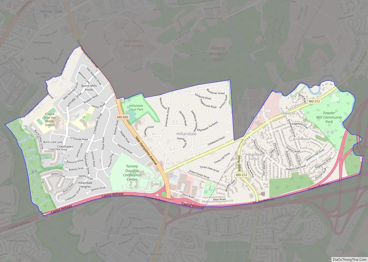Map of Hillandale CDP