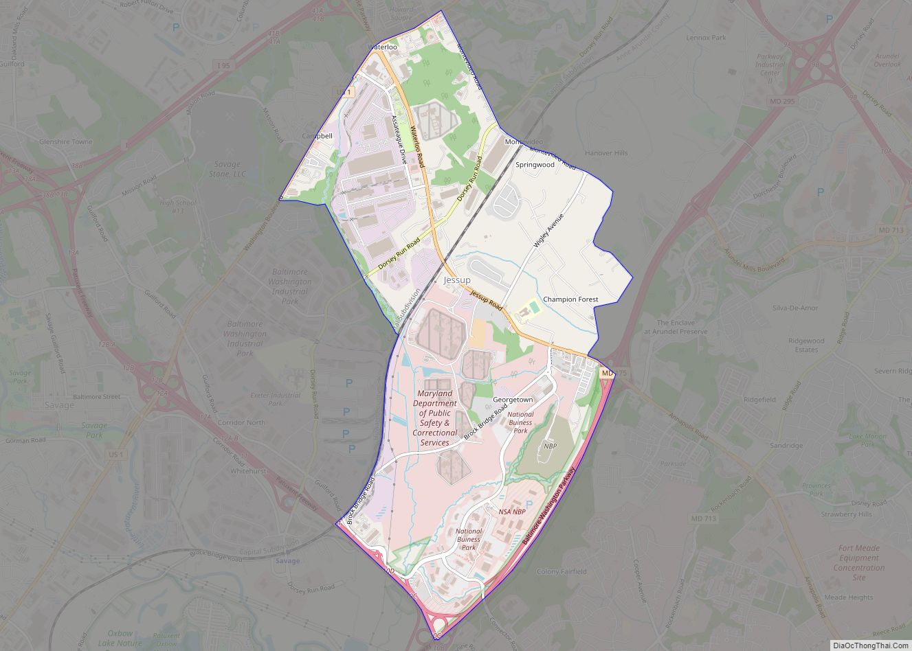 Map of Jessup CDP