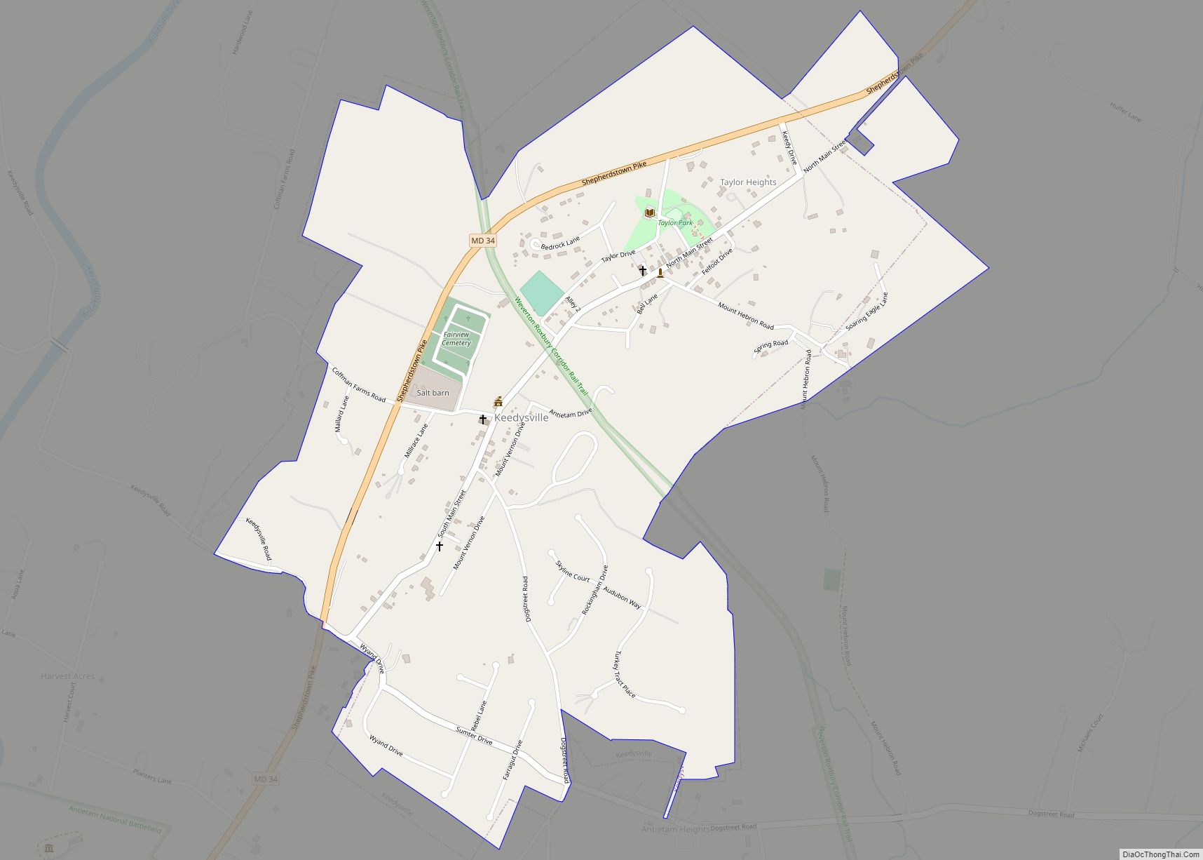 Map of Keedysville town