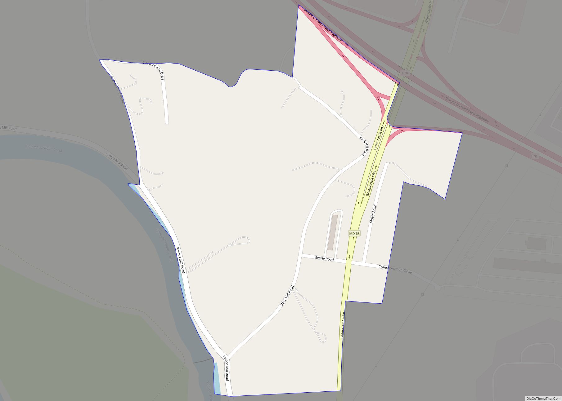Map of Kemps Mill CDP