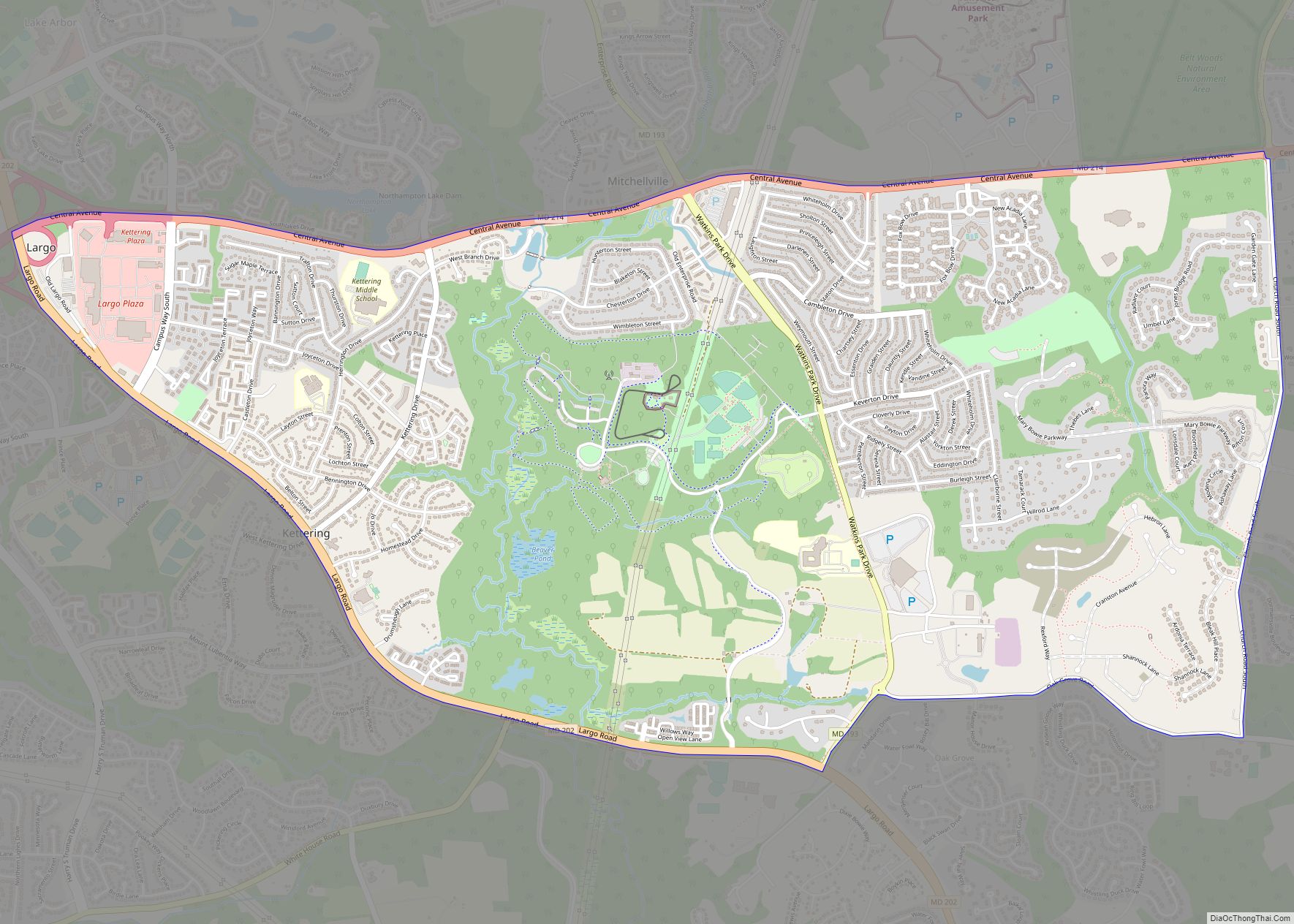 Map of Kettering CDP