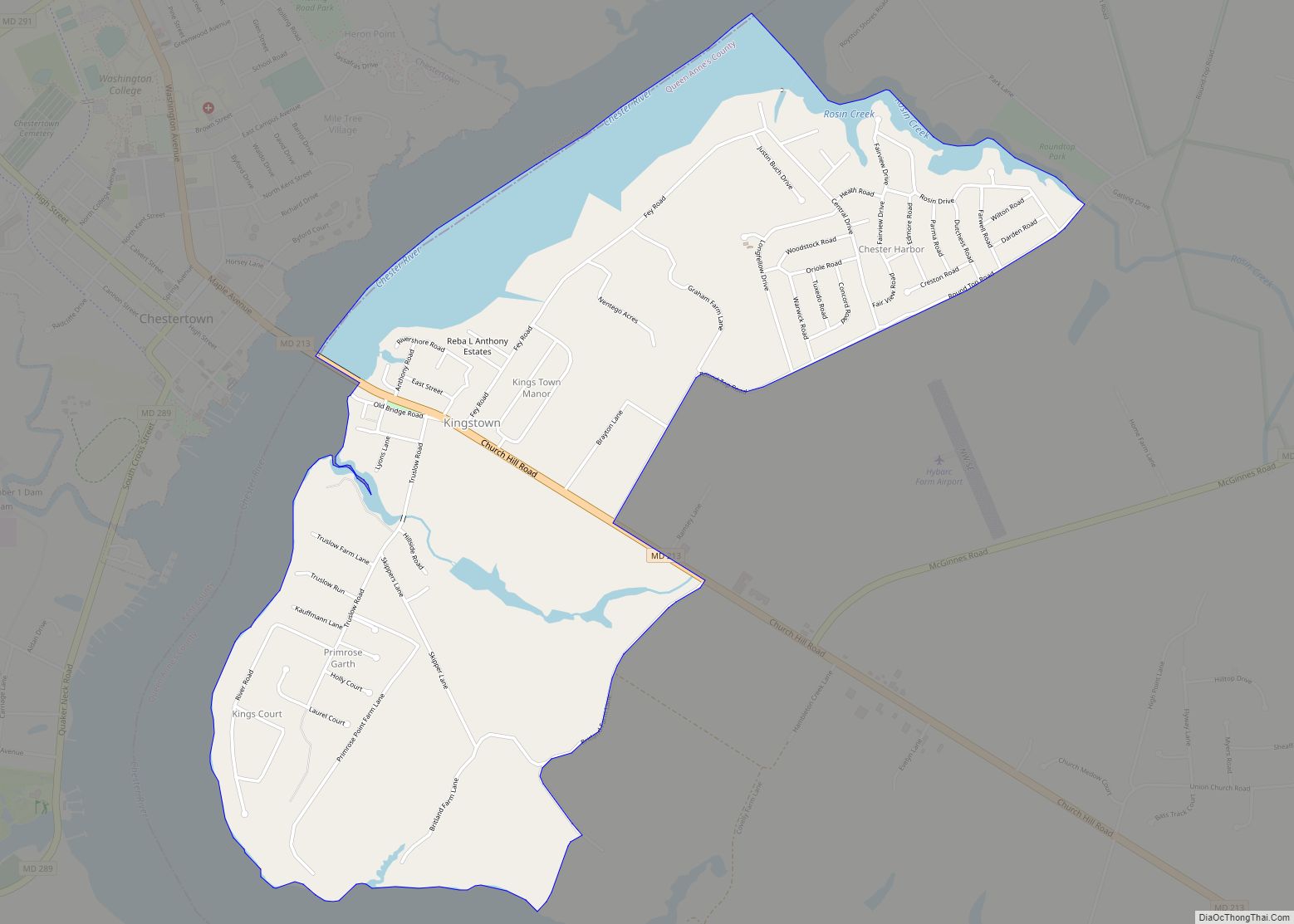 Map of Kingstown CDP