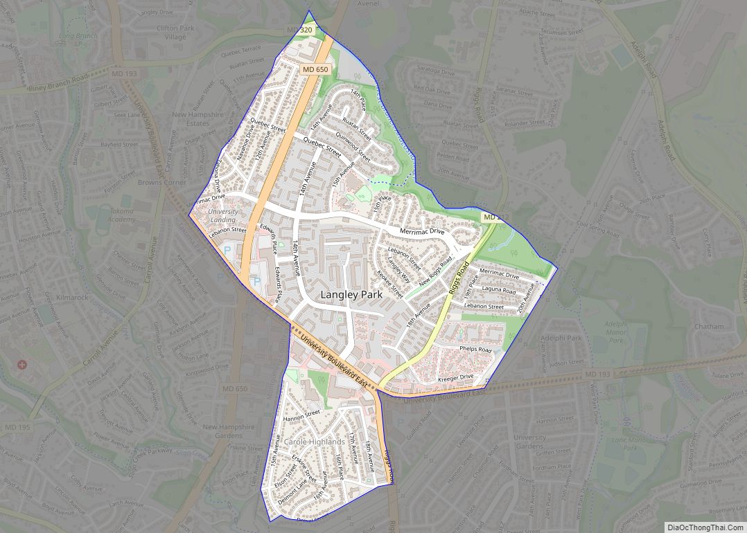 Map of Langley Park CDP