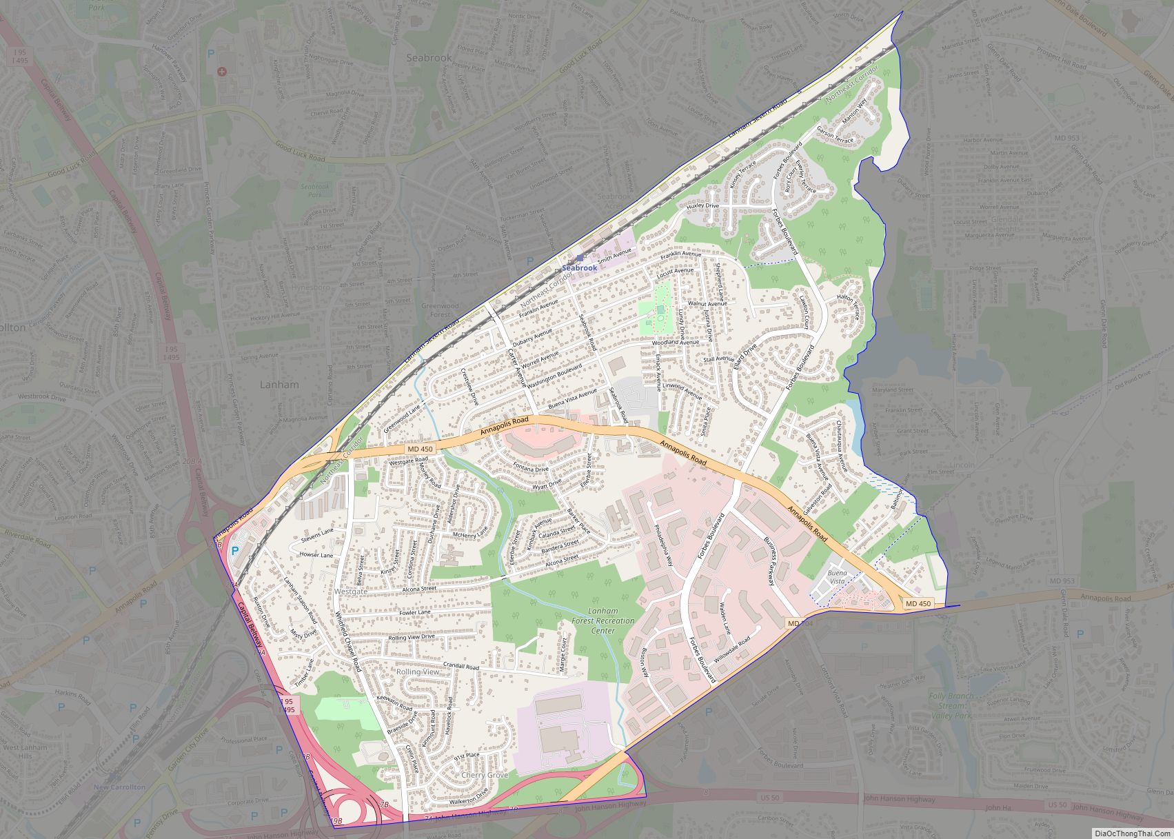 Map of Lanham CDP