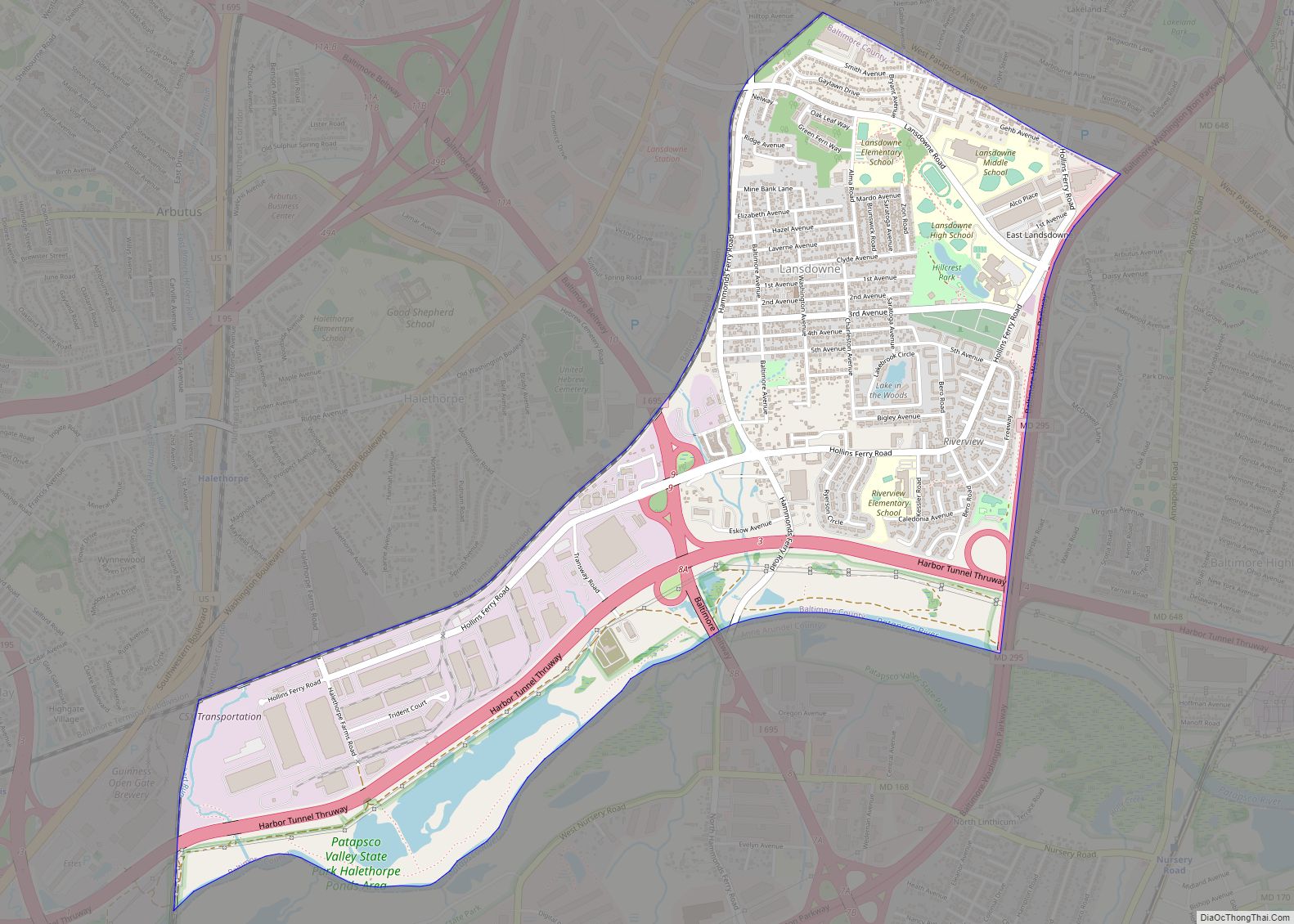Map of Lansdowne CDP