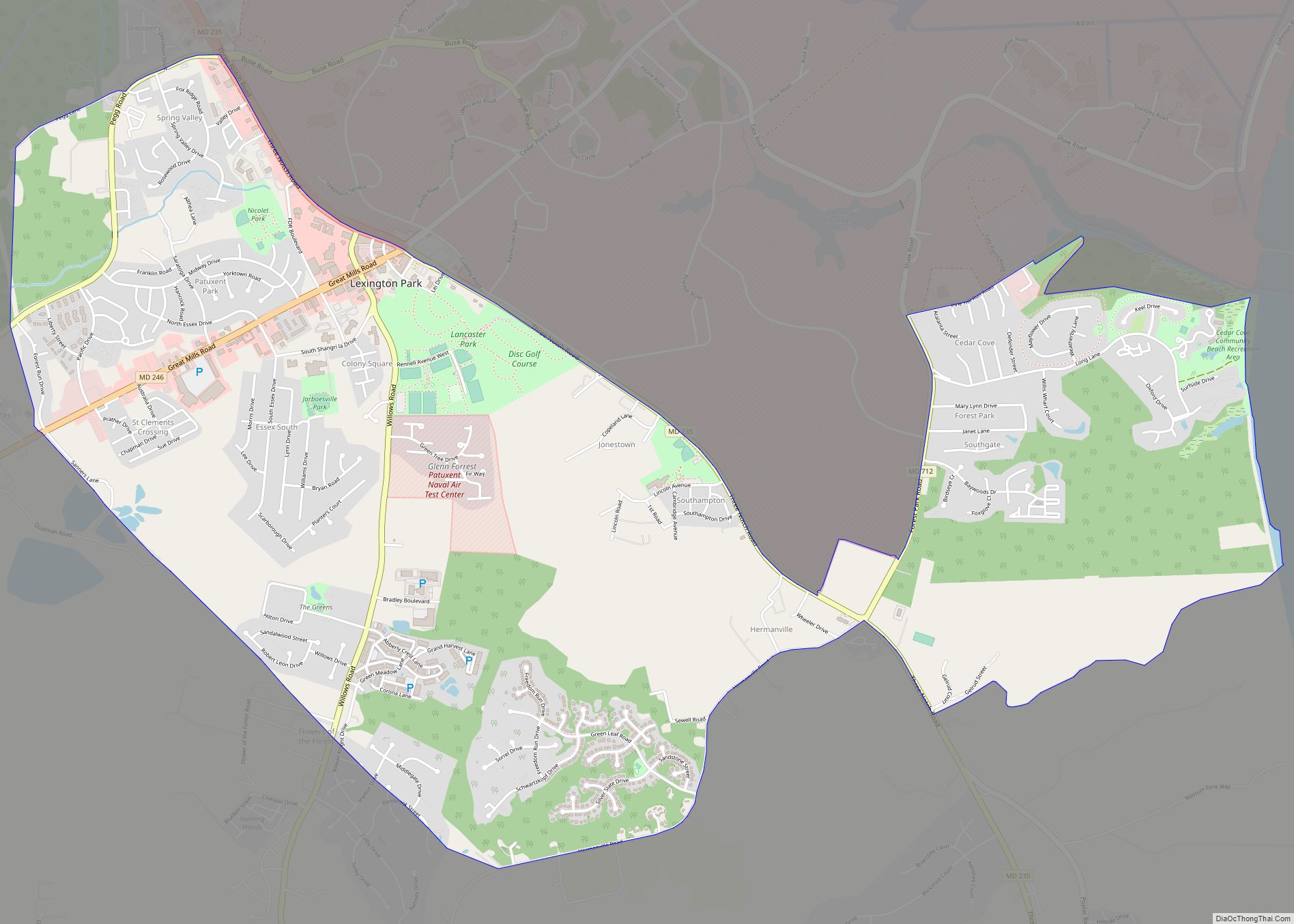 Map of Lexington Park CDP