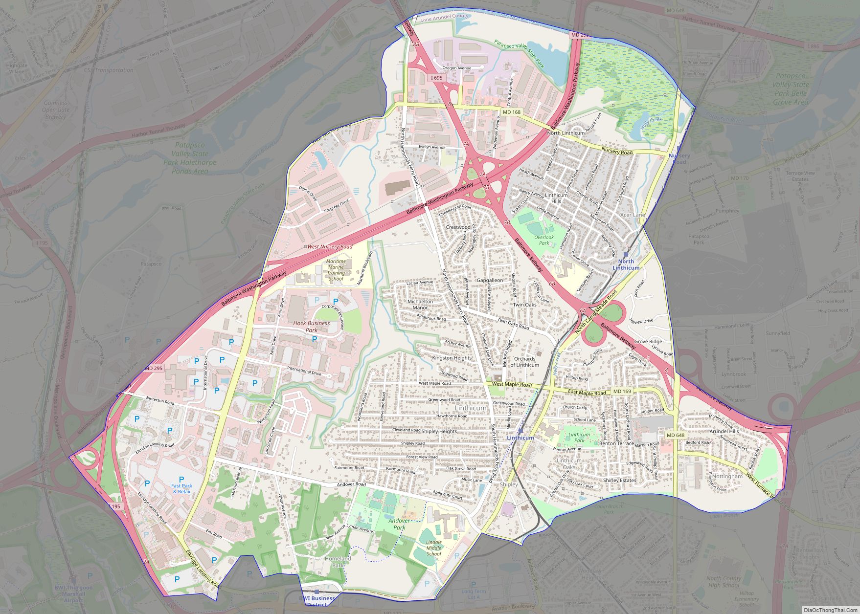 Map of Linthicum CDP