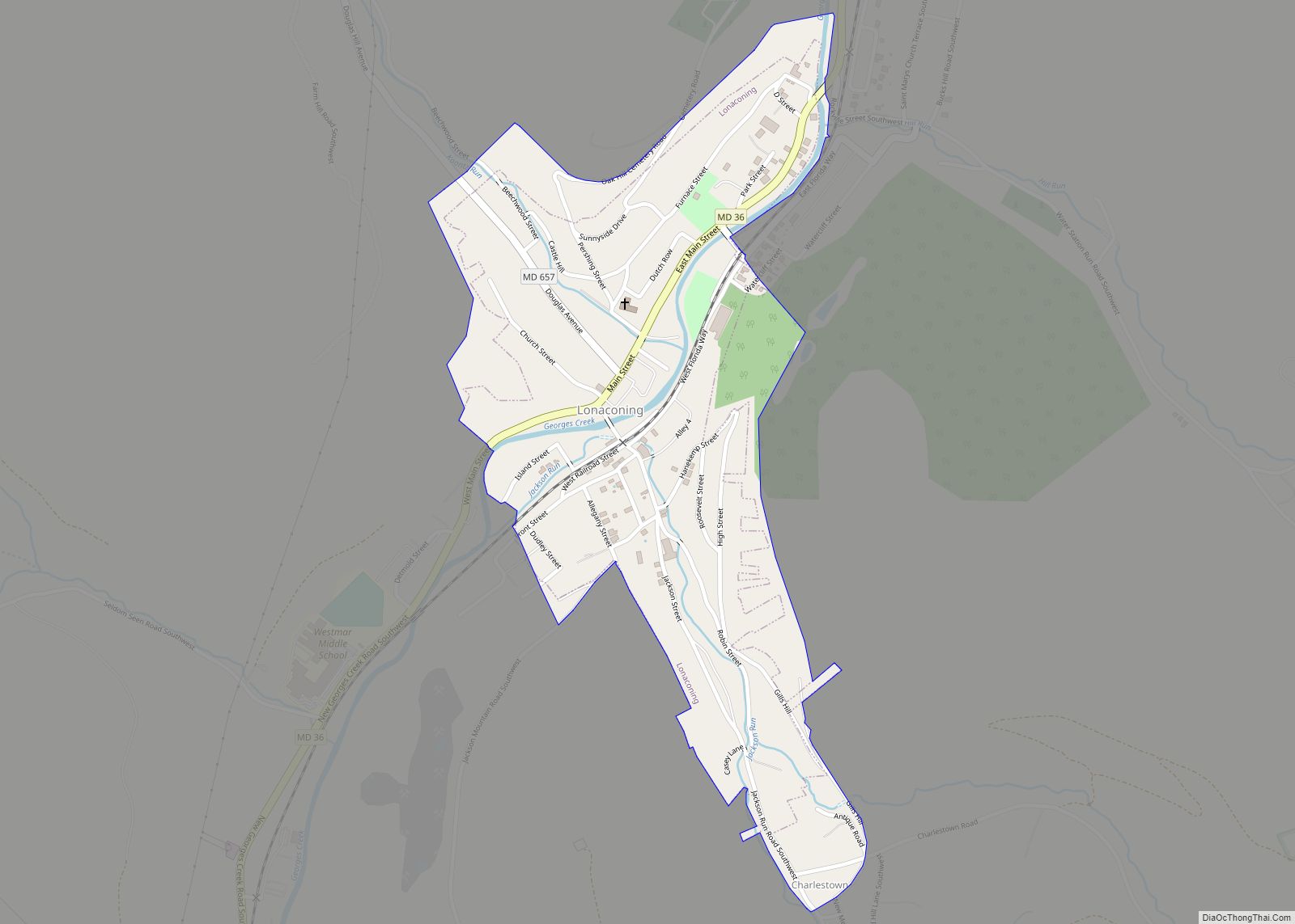Map of Lonaconing town