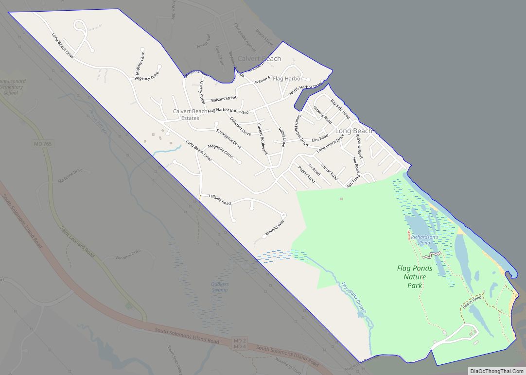 Map of Long Beach CDP, Maryland