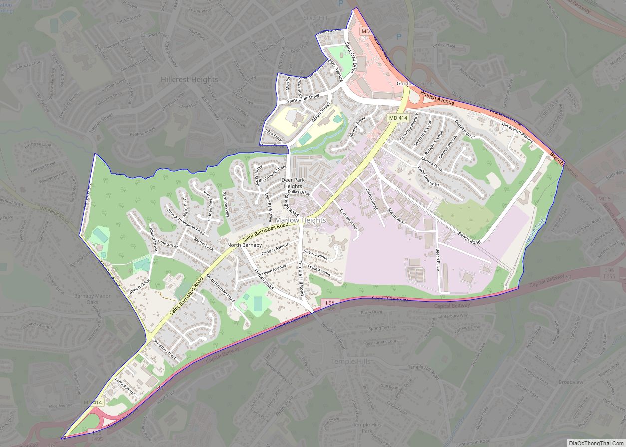 Map of Marlow Heights CDP