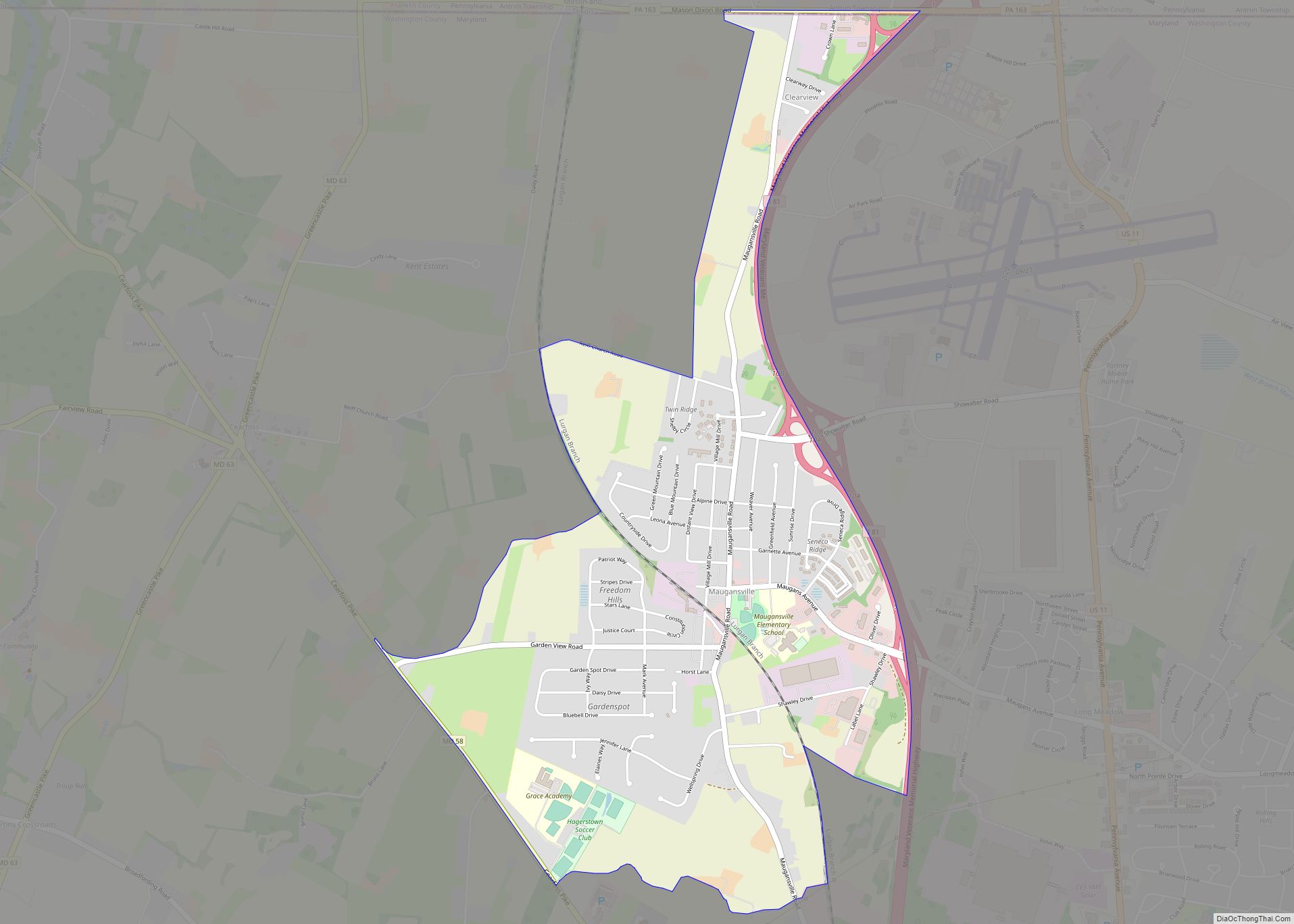Map of Maugansville CDP