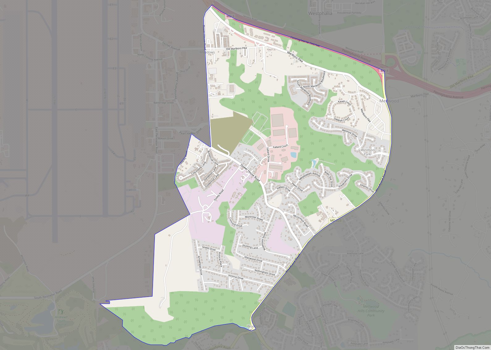Map of Melwood CDP