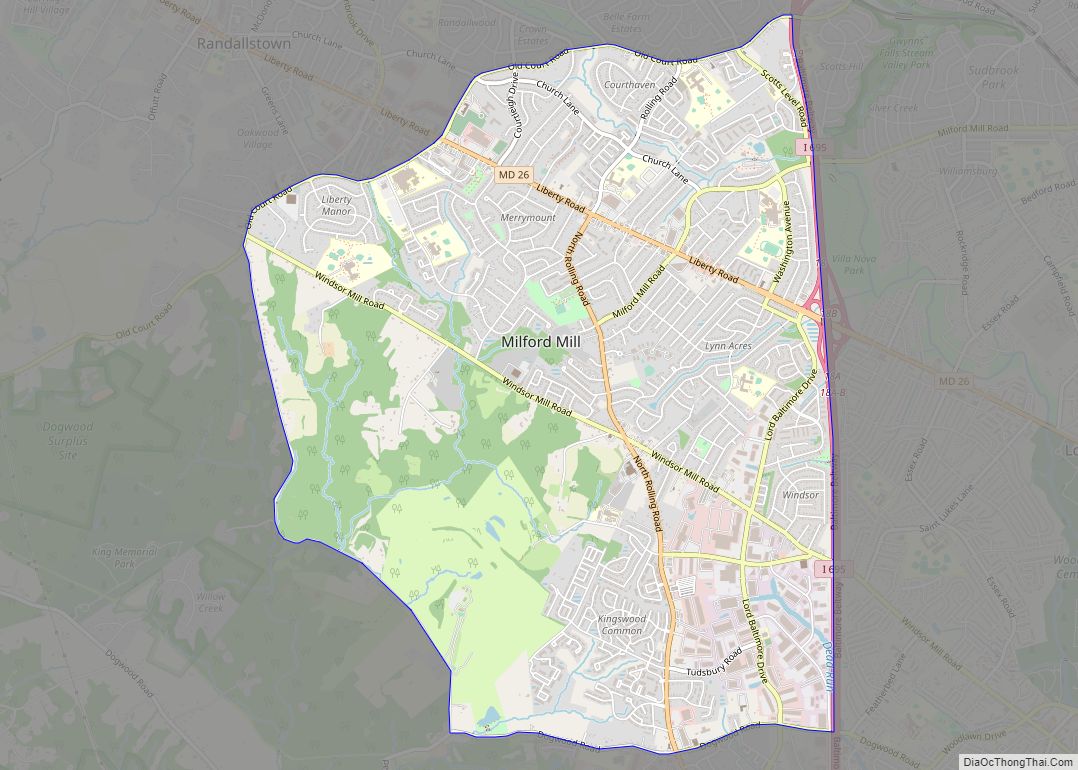 Map of Milford Mill CDP
