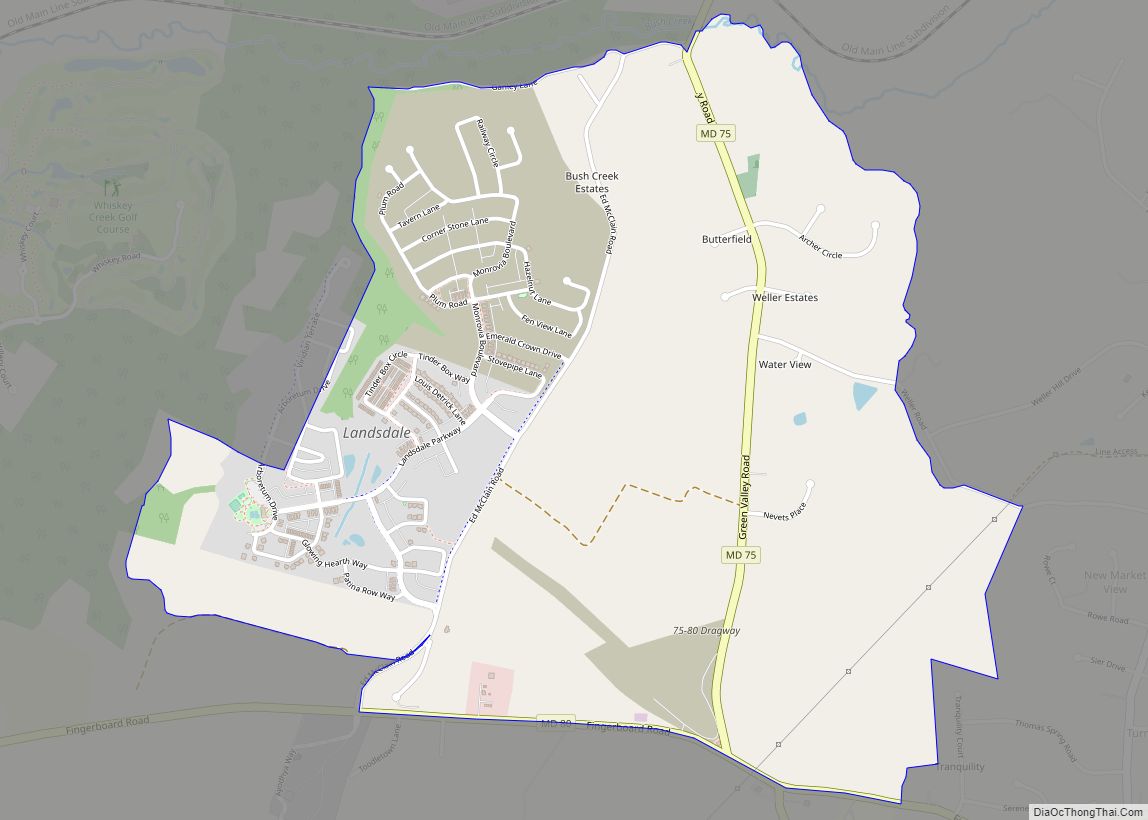 Map of Monrovia CDP, Maryland