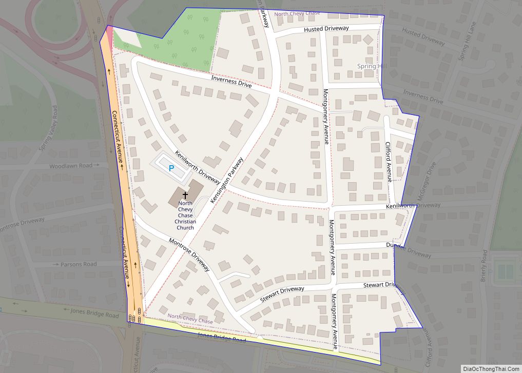 Map of North Chevy Chase village