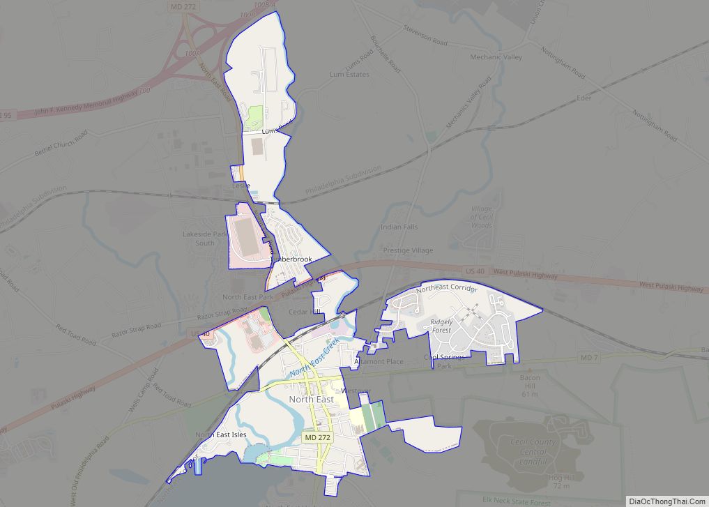 Map of North East town