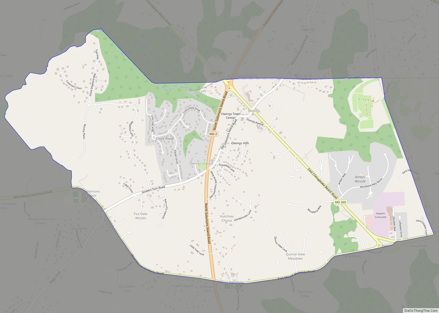 Map of Owings CDP