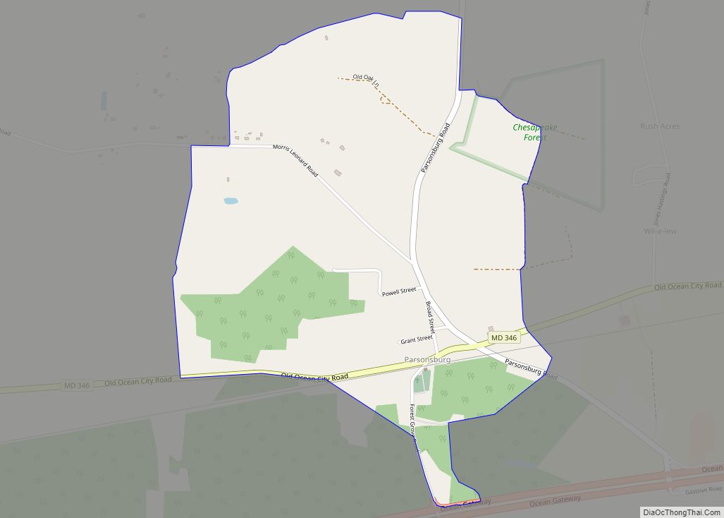 Map of Parsonsburg CDP