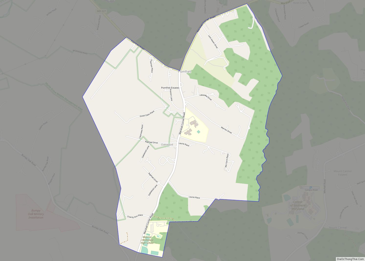 Map of Pomfret CDP