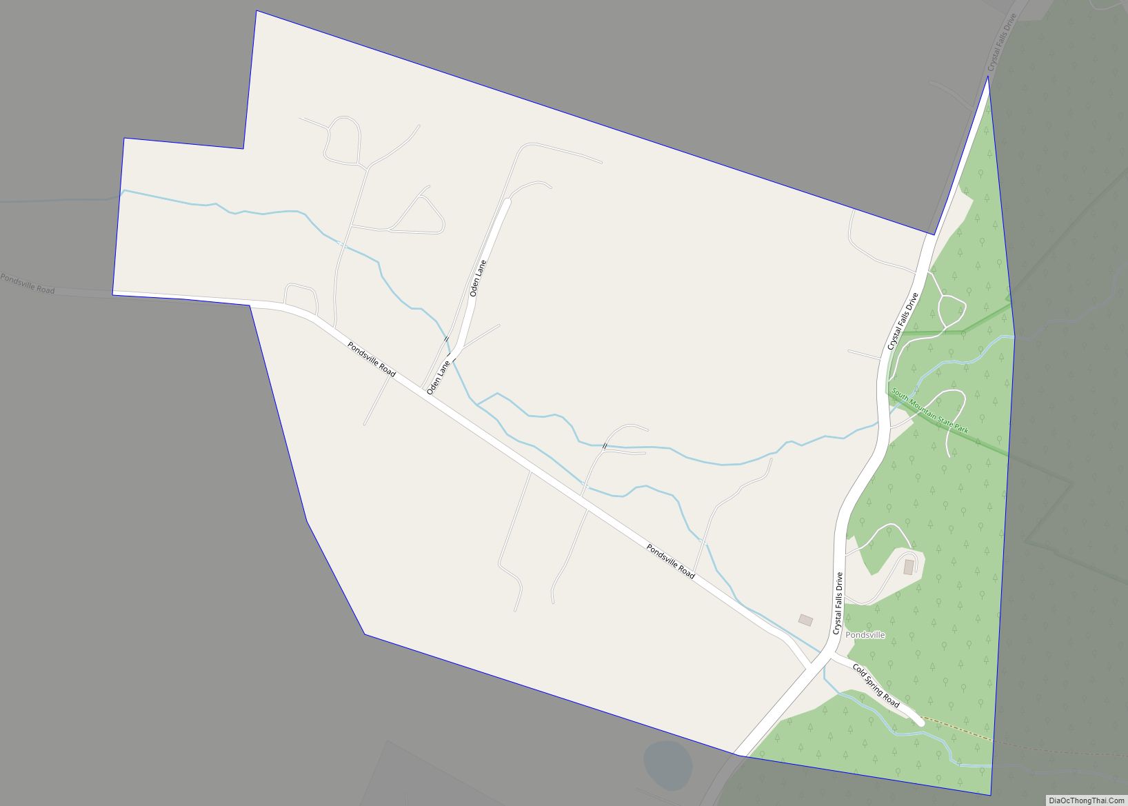 Map of Pondsville CDP