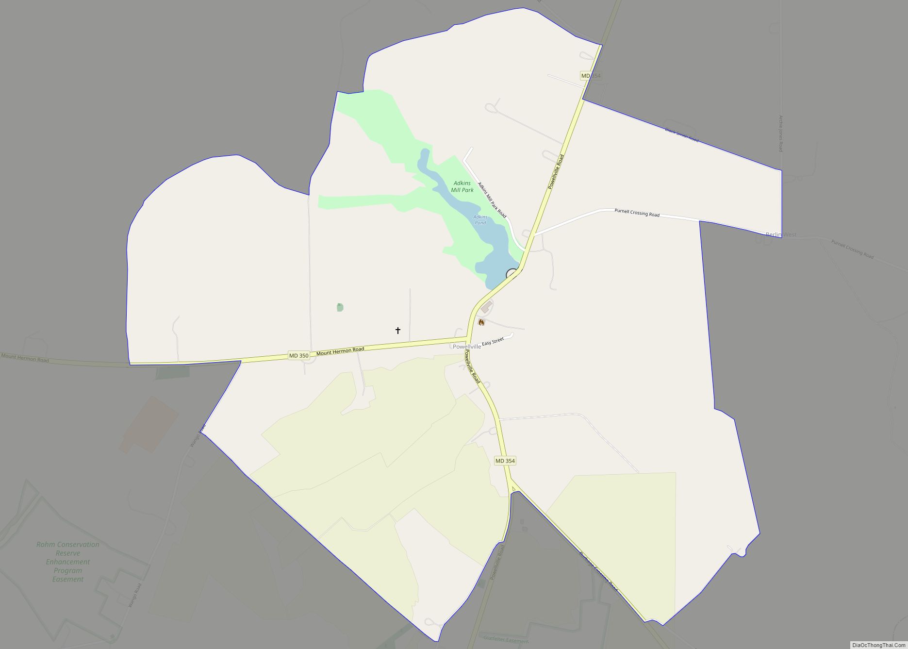 Map of Powellville CDP