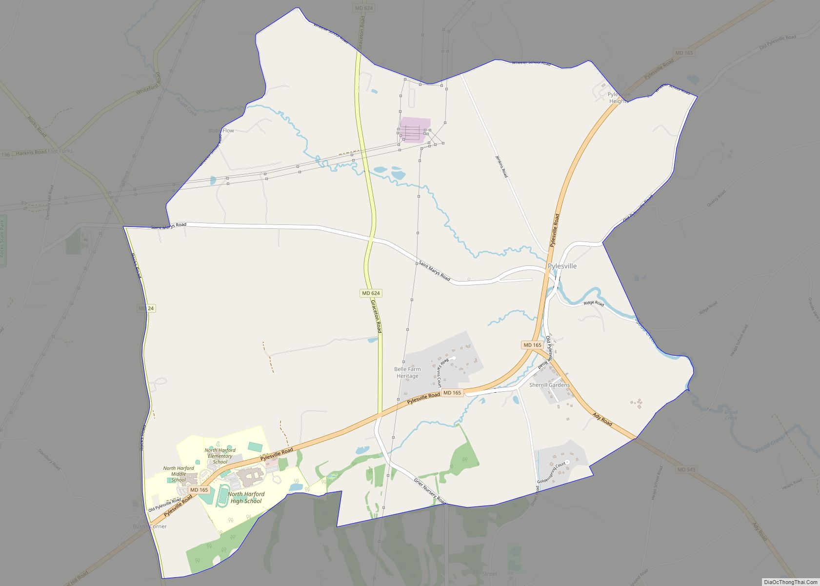 Map of Pylesville CDP