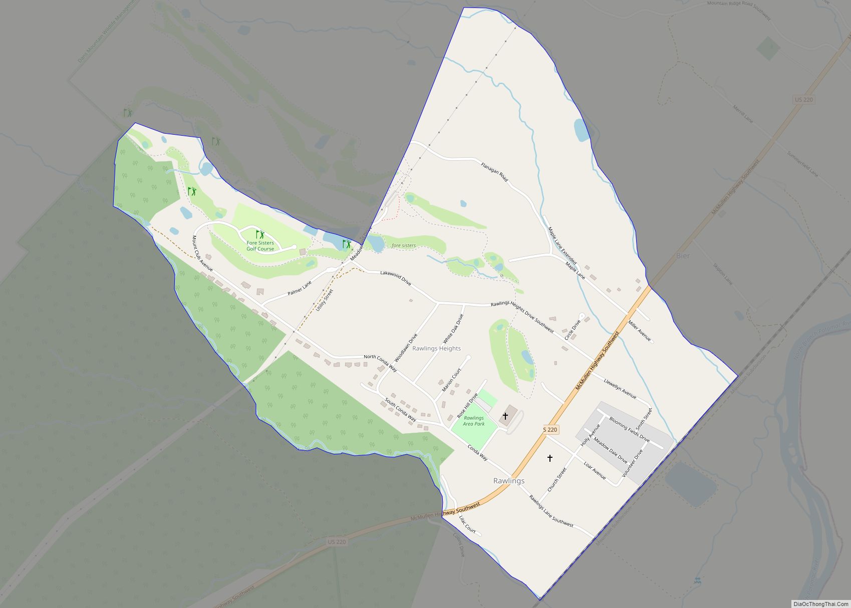 Map of Rawlings CDP