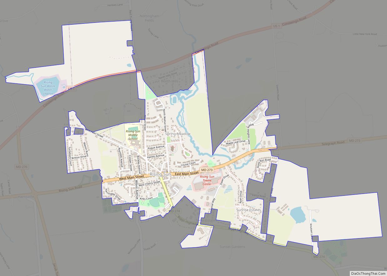 Map of Rising Sun town, Maryland