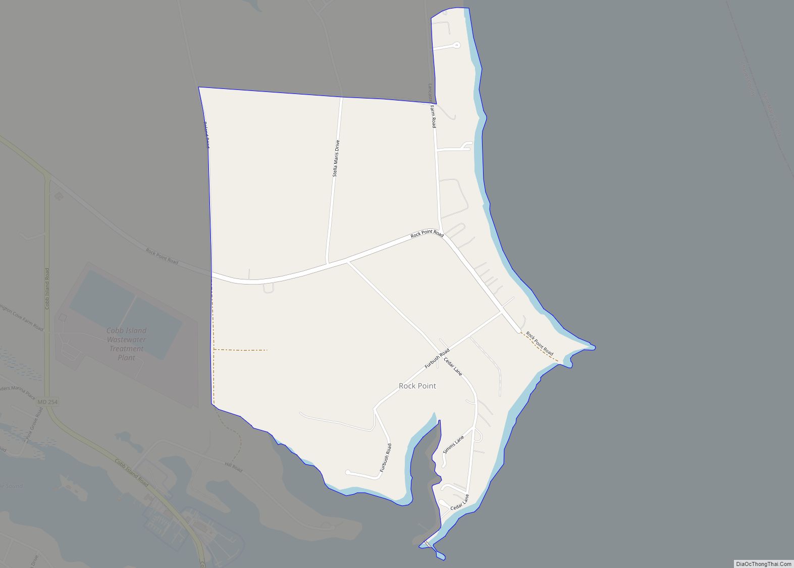 Map of Rock Point CDP, Maryland