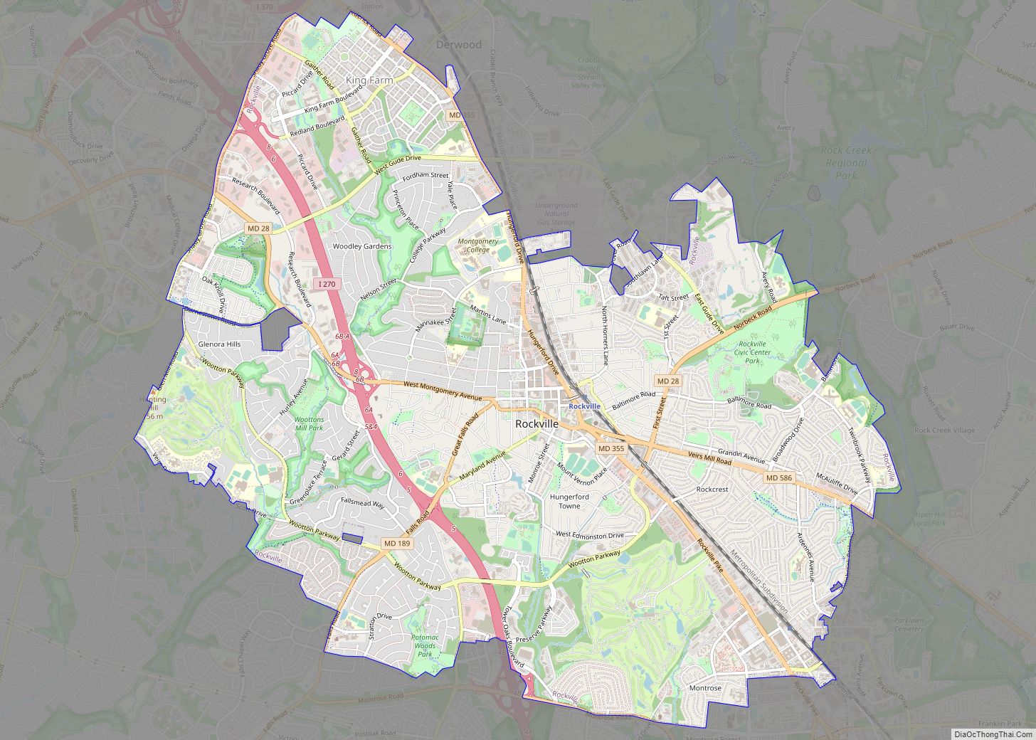 Map of Rockville city, Maryland
