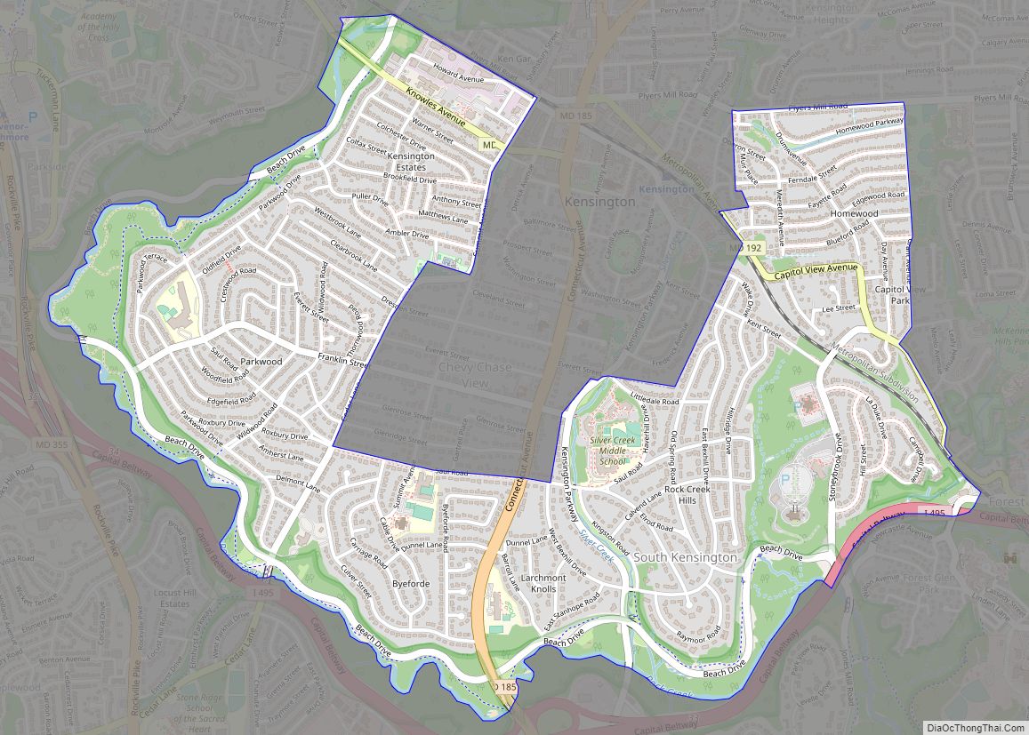 Map of South Kensington CDP